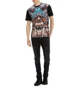 FIGHT THE POWER GRAPHIC ALL OVER PRINT BLACK T-SHIRT - Image 5