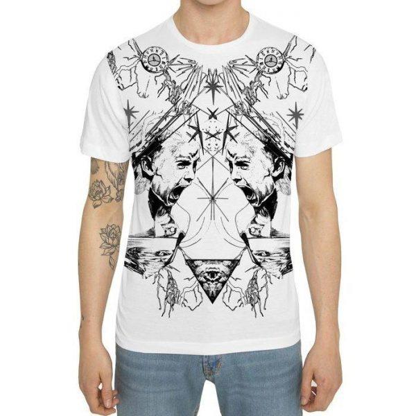 Red Scream White Cotton-Jersey T-shirt