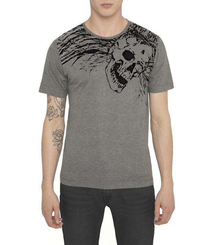 Skull-Illusion-Grey-T-shirt-front