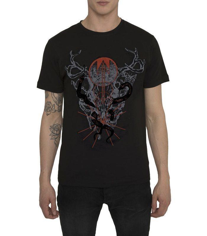Skull-and-Snake-Black-T-shirt-front