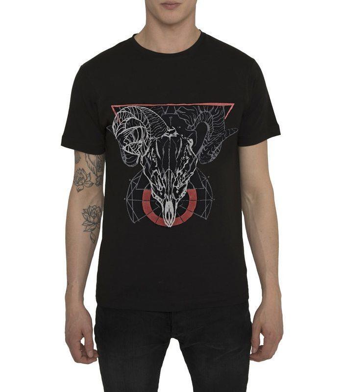 Warrior-Skull-Black-T-shirt-front