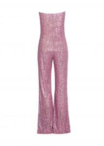 Pink strapless sequin jumpsuit - Image 4