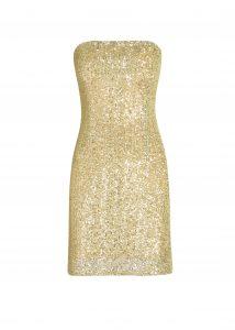 Yellow strapless sequin dress