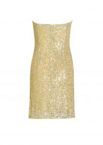 Yellow strapless sequin dress - Image 4