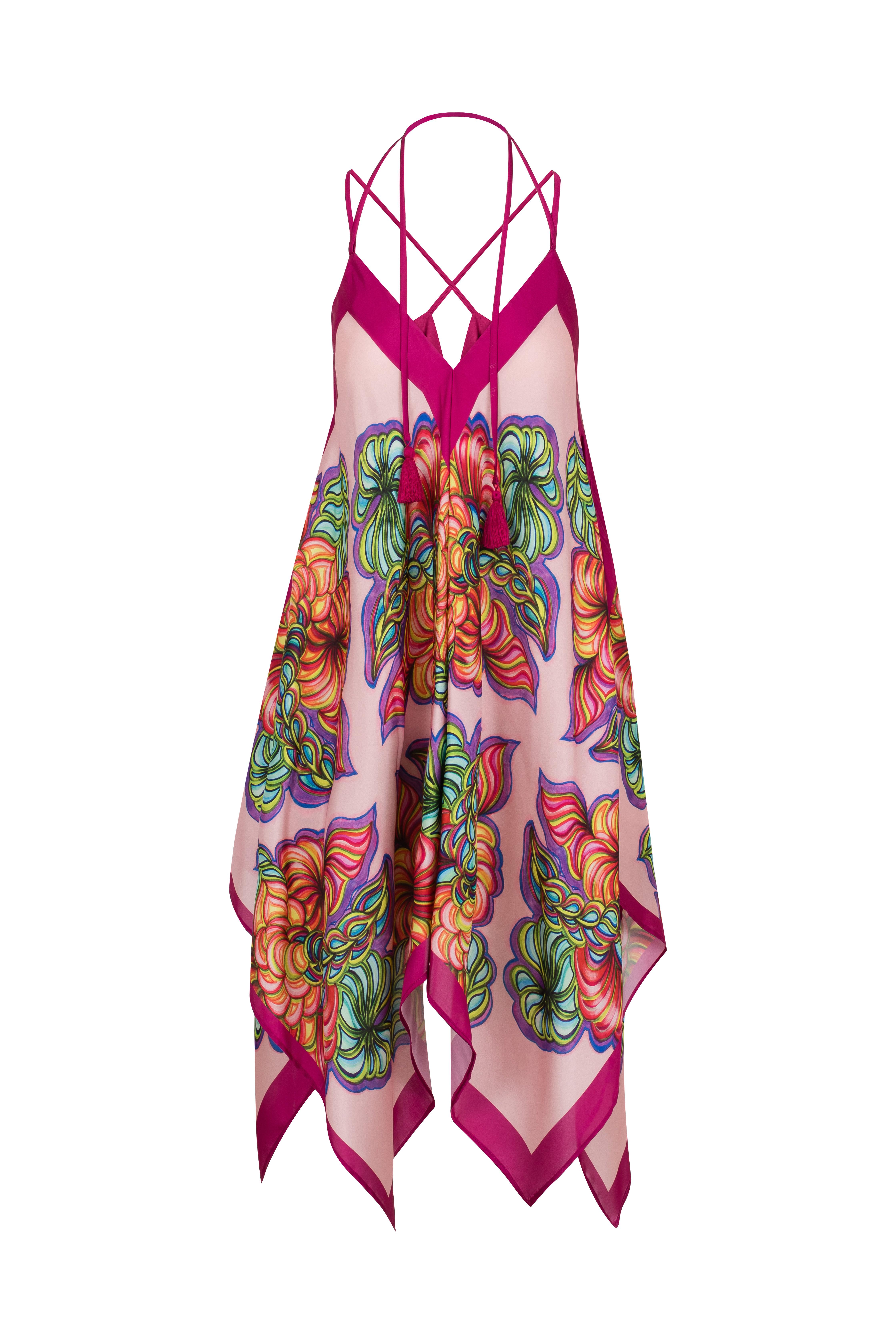 S19M25-Hippy-Gypsy-Scarf-Dress-Flowers-Pink-Fuchsia-F