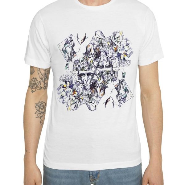 FUNNY SKETCH GRAFFITI PRINT WHITE T-SHIRT