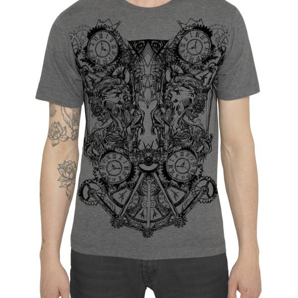 WARFARE GRAFFITI TATTOO PRINTED PRINT GREY T-SHIRT
