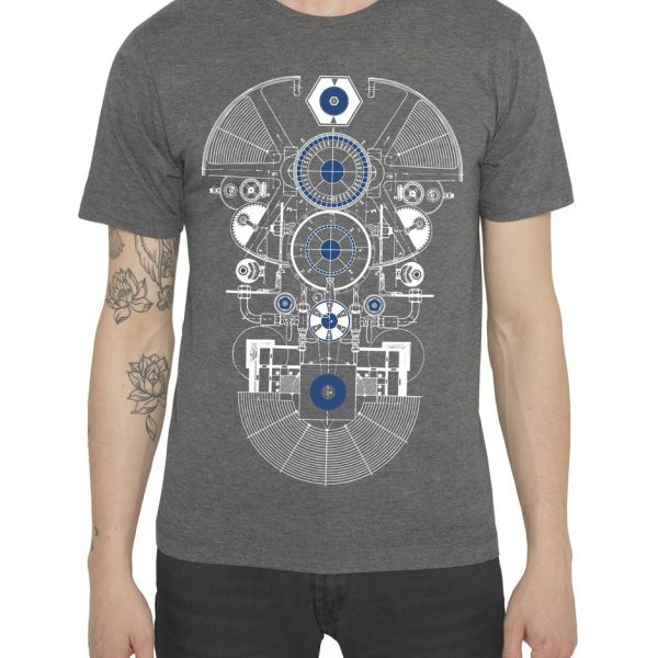 AMATEUR LEATHER LOOK GRAPHIC GLOSSY PRINTED PRINT GREY T-SHIRT